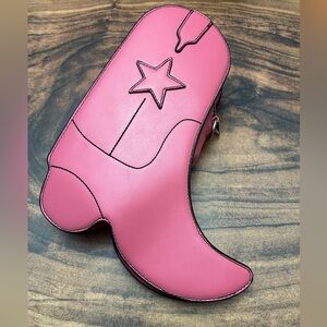 Pink Cowboy Boot Shaped Bag